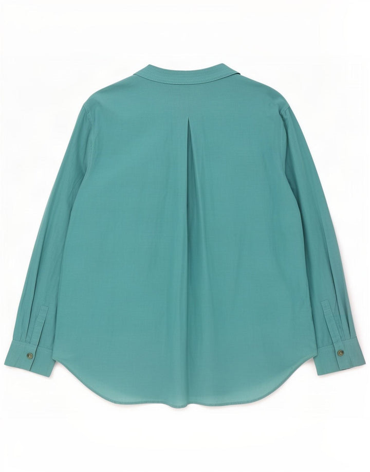Massimo Dutti Chemisier surdimensionné pour femme EU 40 Coton turquoise moyen