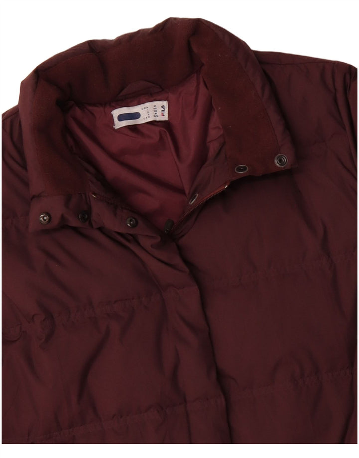 Fila Manteau rembourré surdimensionné pour femme UK 14 Polyester bordeaux moyen
