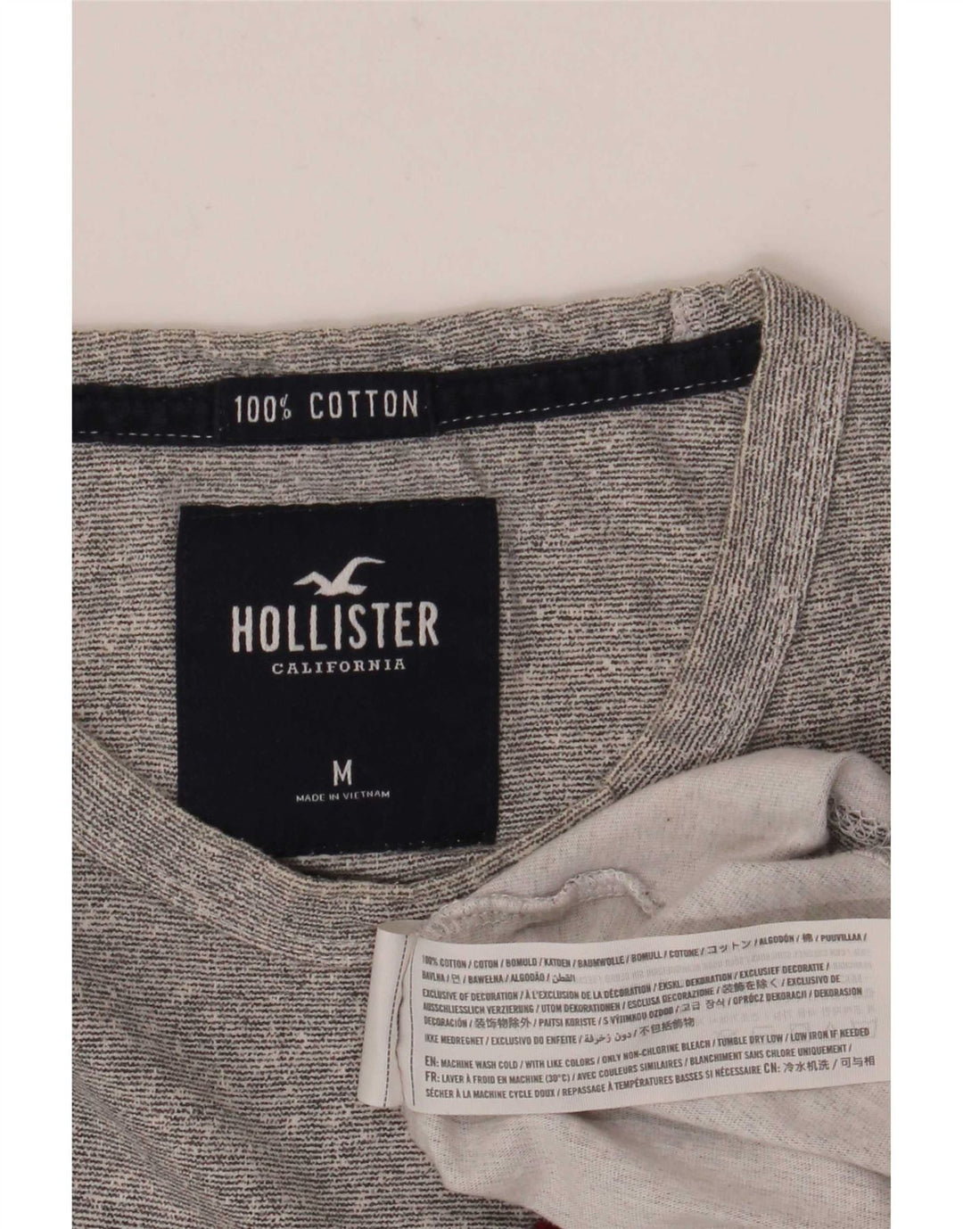 Hollister T-Shirt Graphique Homme Gris Moyen Coton