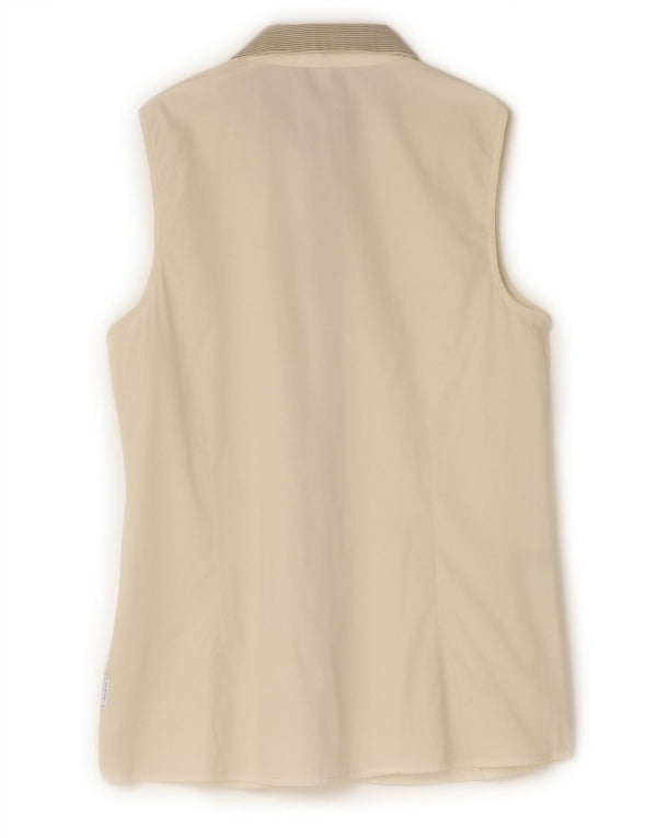 Armani Jeans Chemisier sans manches pour femme EU 42 Medium Blanc rayé