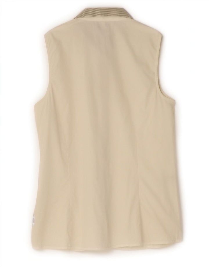 Armani Jeans Chemisier sans manches pour femme EU 42 Medium Blanc rayé