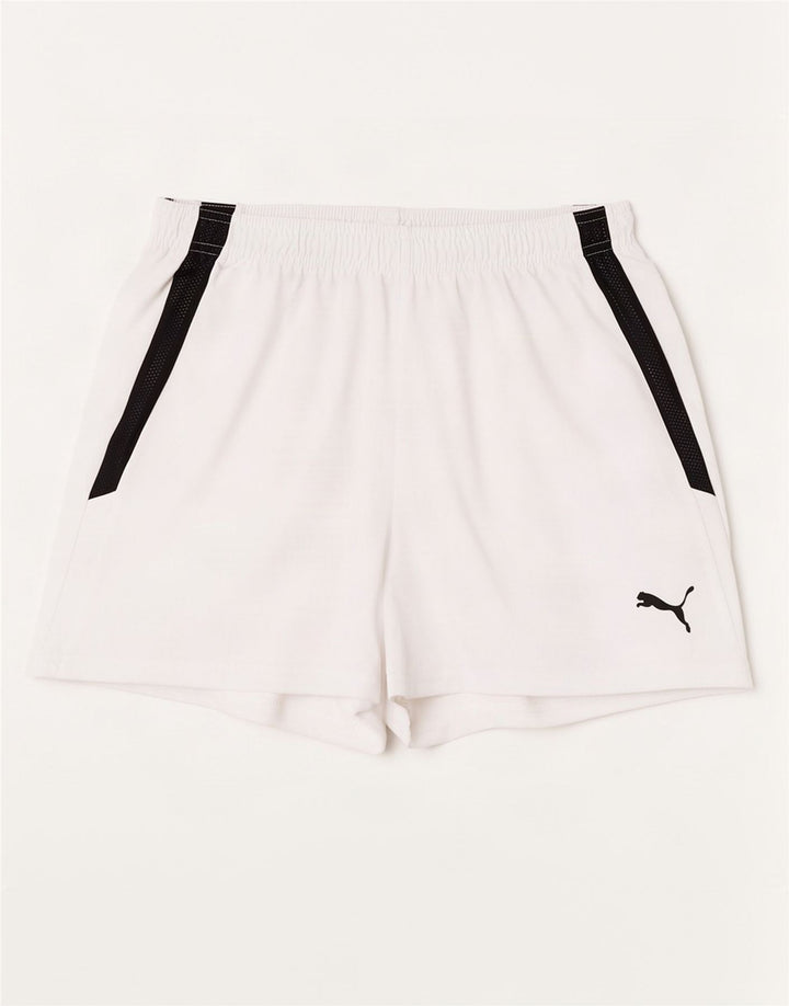 Puma Short de Sport Homme Blanc Moyen Polyester Colorblock