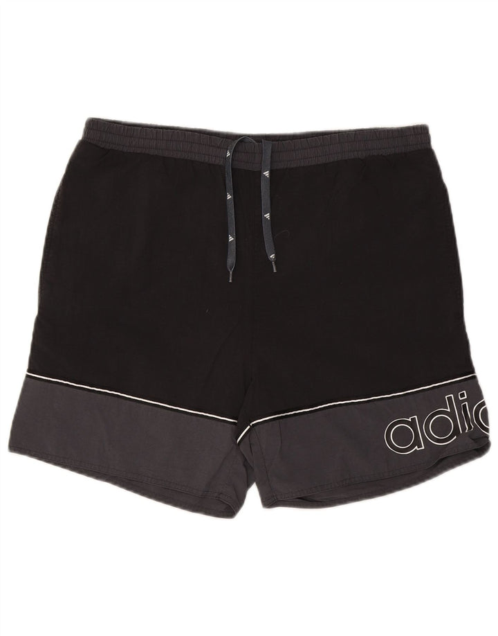 ADIDAS Mens Graphic Sport Shorts Medium Black Colourblock Polyamide