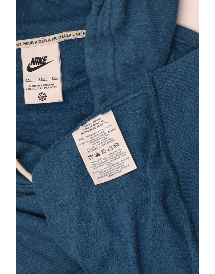 Nike Pull à capuche pour homme en coton bleu 2XL