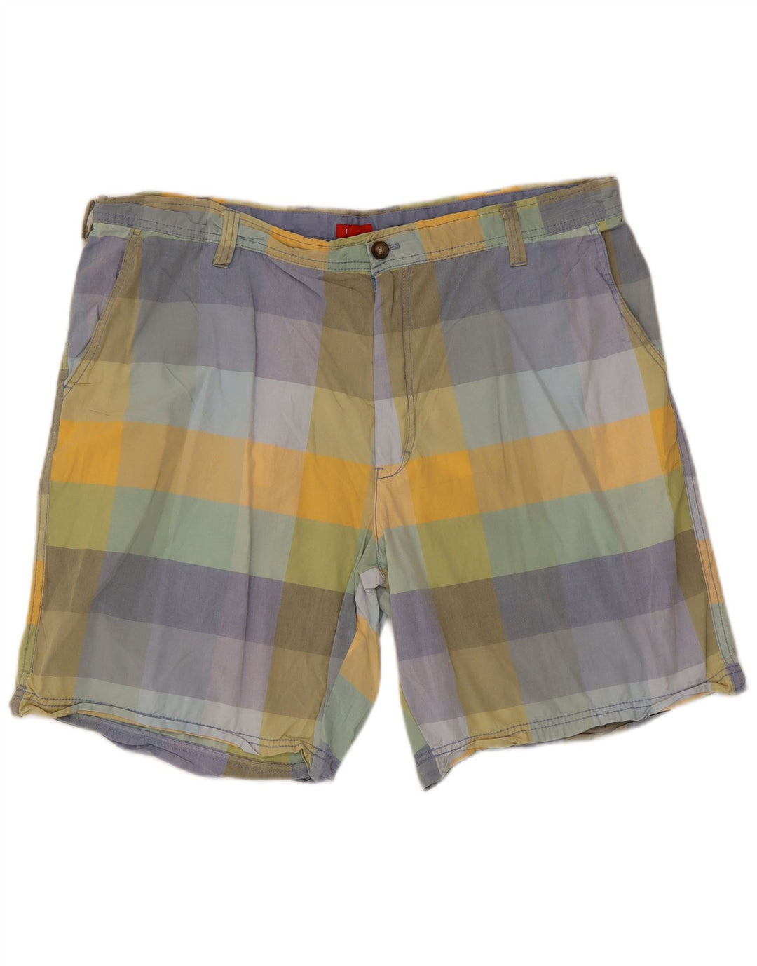 Izod Short Chino Homme W42 2XL Coton à Carreaux Multicolore