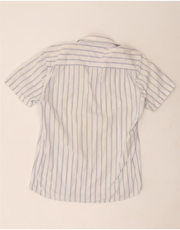 Tommy Hilfiger Chemise slim à manches courtes pour homme en coton rayé blanc