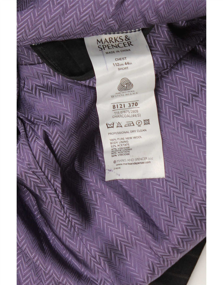 Marks & Spencer Veste blazer à 2 boutons pour homme UK 44 XL en laine à fines rayures gris