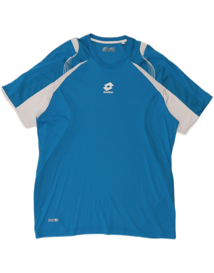 Lotto T-Shirt Homme Top 2XL Bleu Colorblock Polyester
