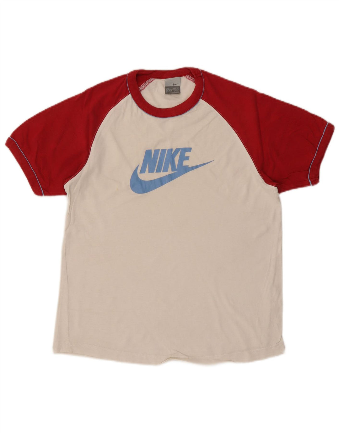 NIKE T-shirt graphique pour homme UK 36/38 Petit colorblock blanc