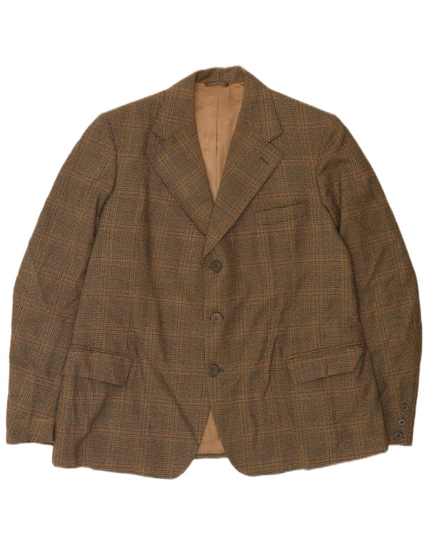 John Collier Veste Blazer 3 Boutons pour Homme UK 38 Pied-de-Poule Marron Moyen
