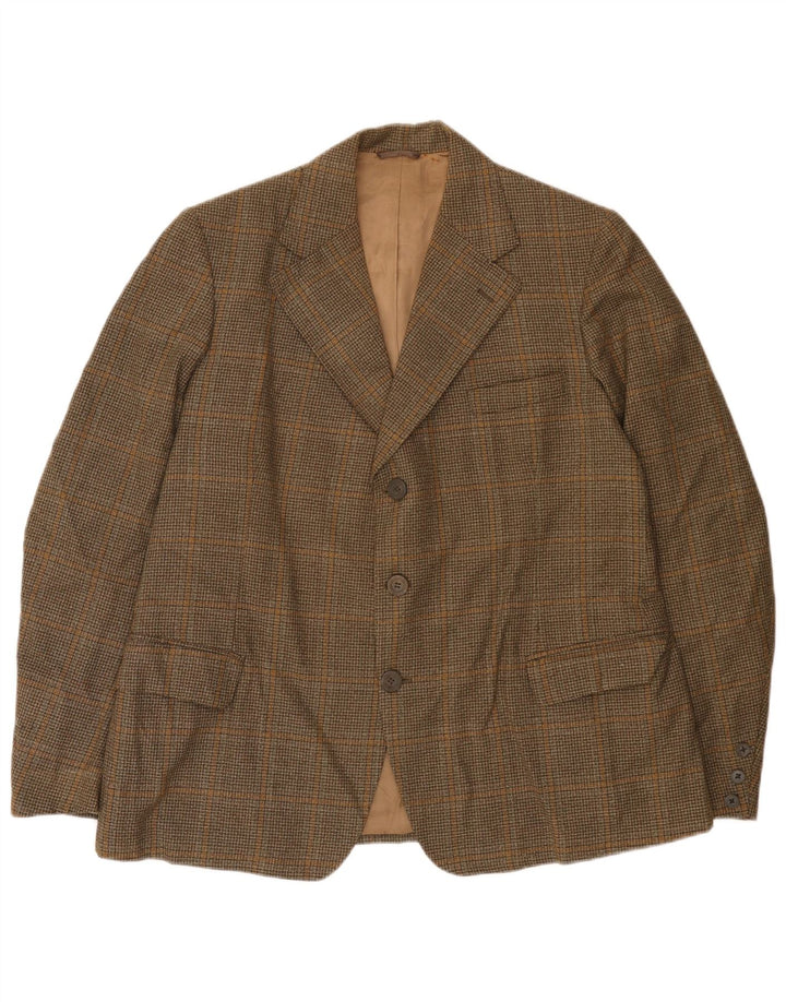 John Collier Veste Blazer 3 Boutons pour Homme UK 38 Pied-de-Poule Marron Moyen