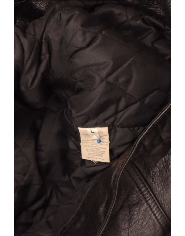 veste en cuir homme vintage UK 40 Grand Noir