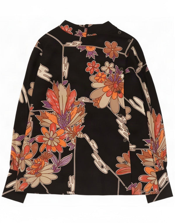 Pancaldi & B Chemisier femme UK 10 Small Black Floral Retro