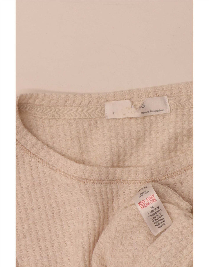 Marks & Spencer Haut à manches longues pour femme UK 46 Large Beige Viscose