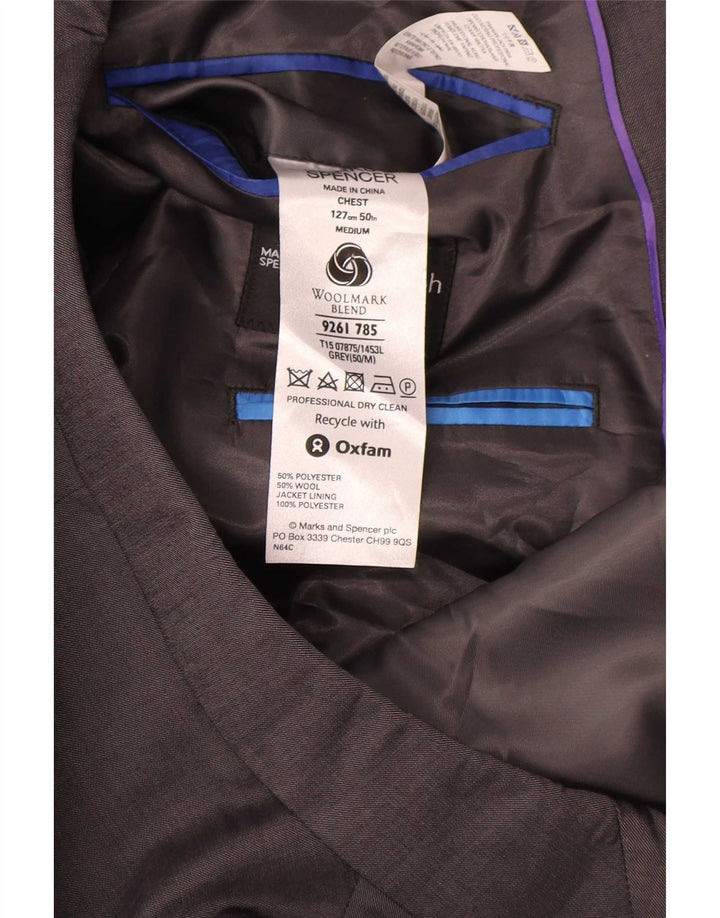 Marks & Spencer Veste blazer à 2 boutons pour homme UK 50 3XL Gris Polyester