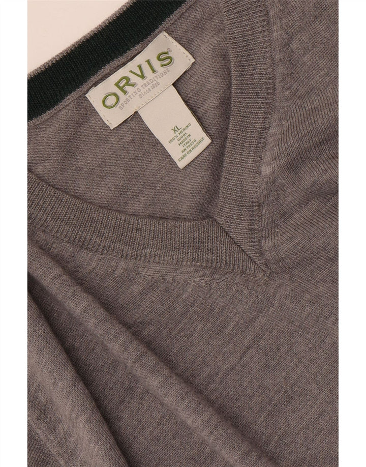 ORVIS Pull Col V Homme XL Gris Laine