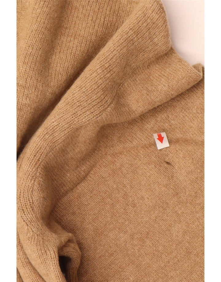 vintage Homme Col V Pull Pull IT 48 Laine Beige Moyen