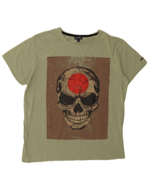 Carrera Homme T-Shirt Graphique Top Large Vert Coton