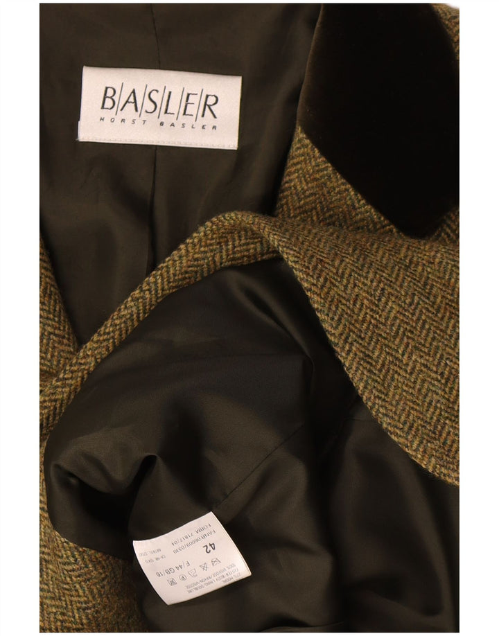 Basler Veste blazer à 3 boutons pour femme UK 16 Grand vert à chevrons classique