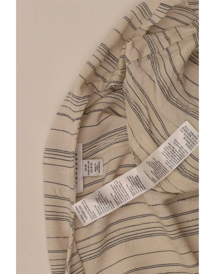 Topshop Combishort Femme UK 42 Viscose Rayée Beige Moyen