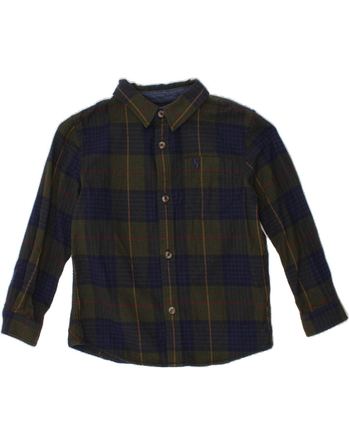 JOULES Boys Shirt 4-5 Years Green Check Cotton Vintage Joules and Second-Hand Joules from Messina Hembry 