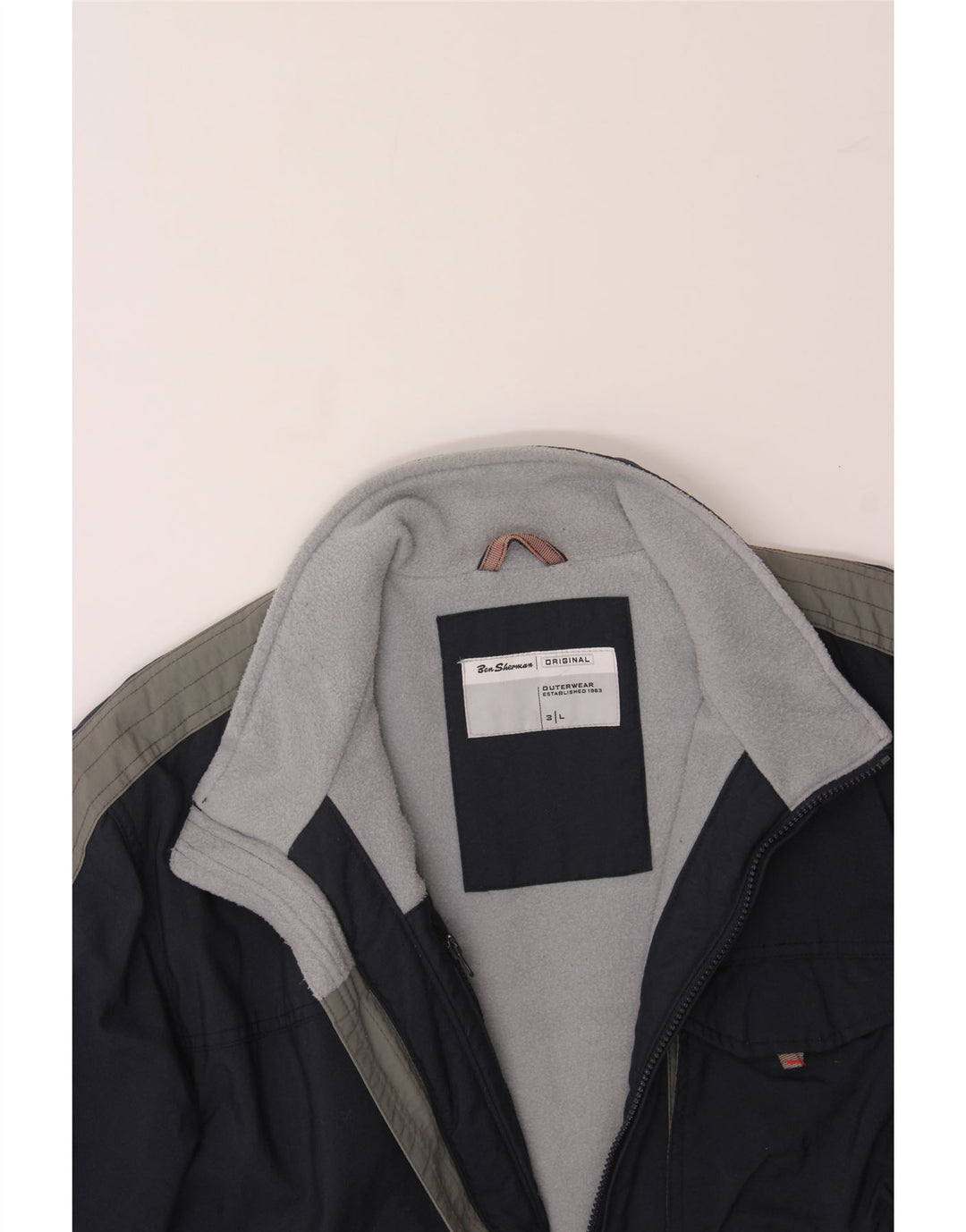 BEN SHERMAN Veste coupe-vent pour homme UK 40 Large Bleu marine Colourblock