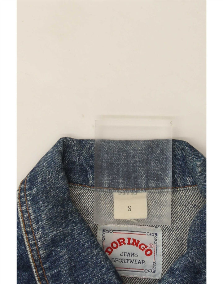 Doringo Veste en jean courte pour femme UK 10 Petit coton bleu