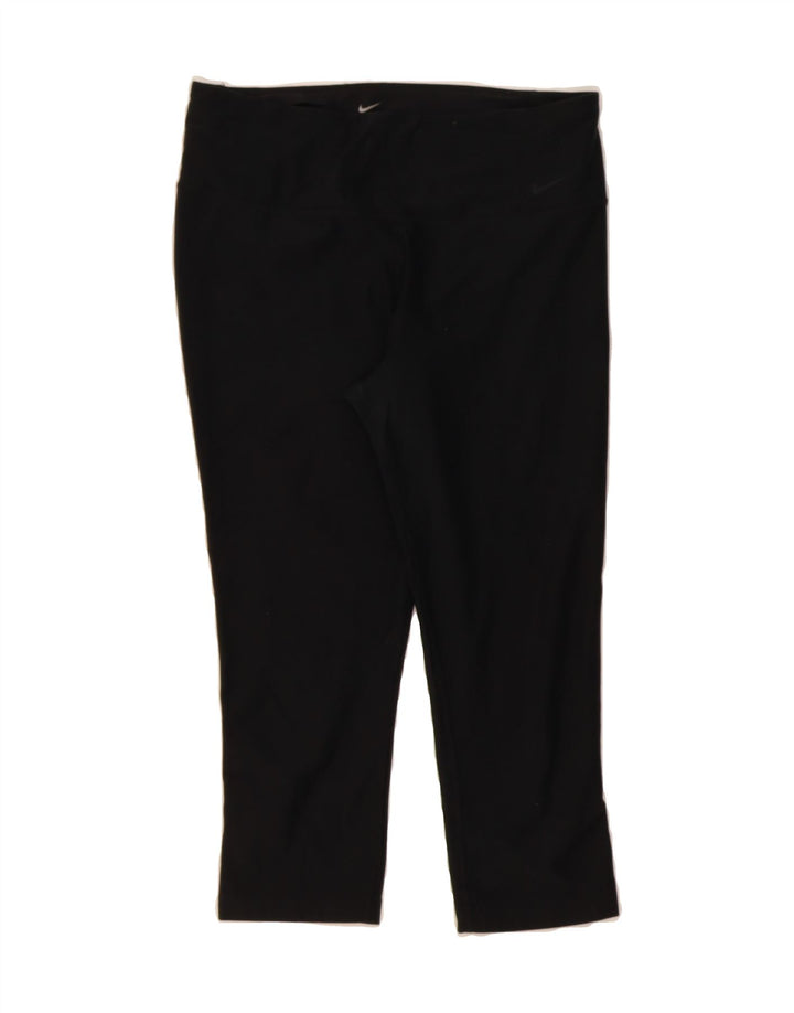 NIKE Womens Dri Fit Capri Leggings UK 12 Medium  Black Polyester Vintage Nike and Second-Hand Nike from Messina Hembry 