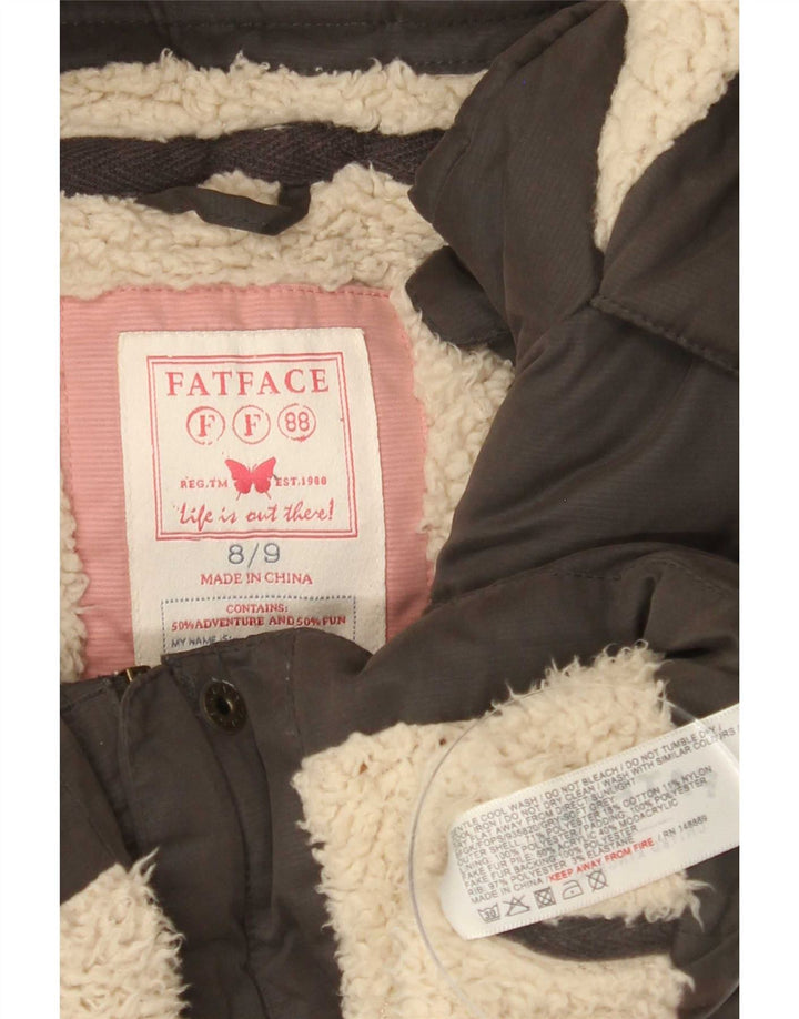 Fat Face Veste matelassée à capuche pour fille 8-9 ans Marron Polyester