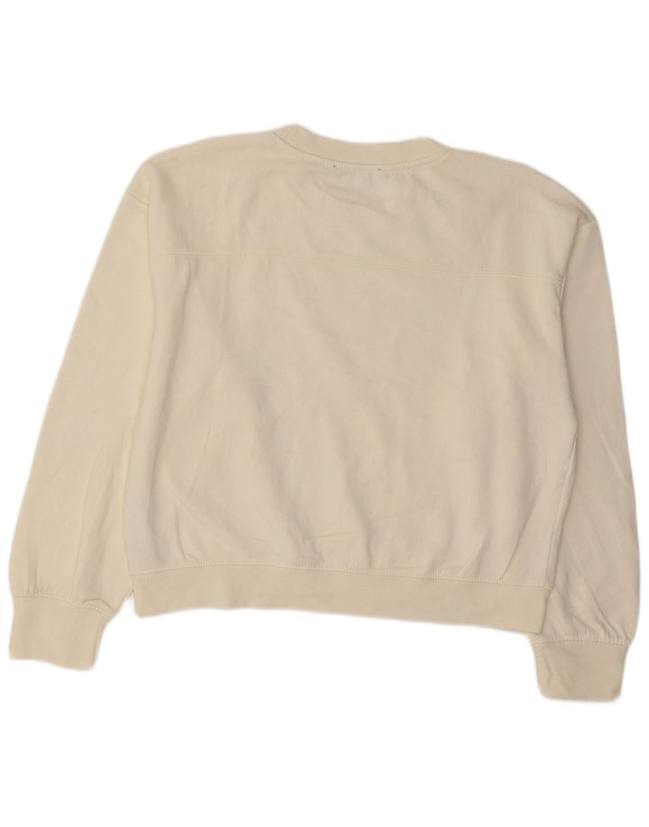 Zara Sweat-shirt pour femme UK 14 Medium Blanc Polyester