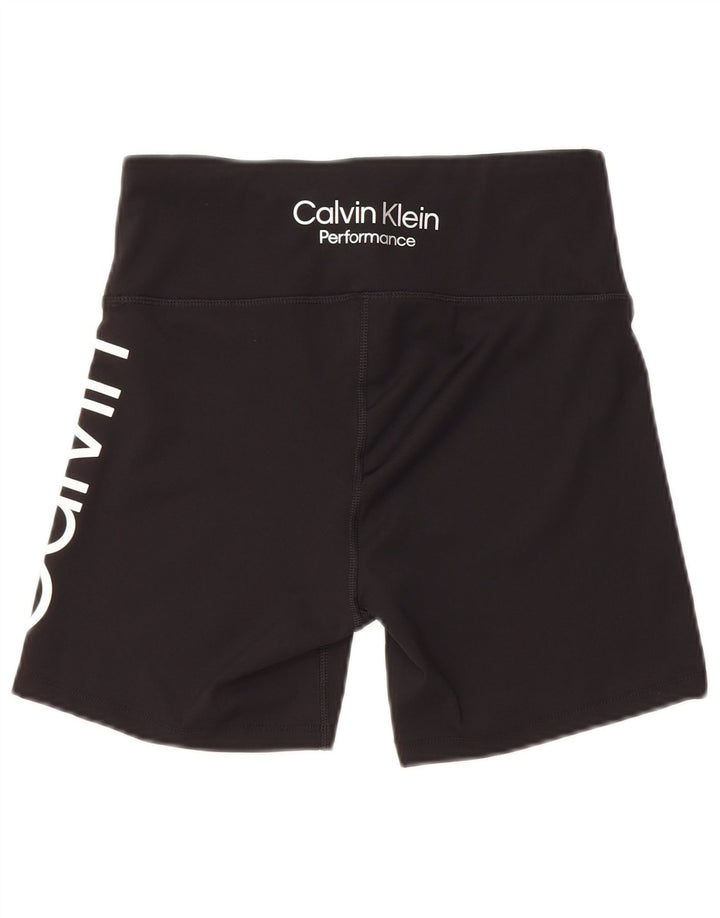 Calvin Klein Short de sport graphique pour femme UK 12 Noir moyen Polyester