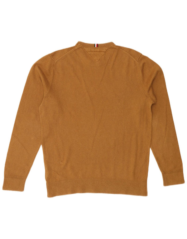 Tommy Hilfiger Pull à col rond pour homme en coton beige Large