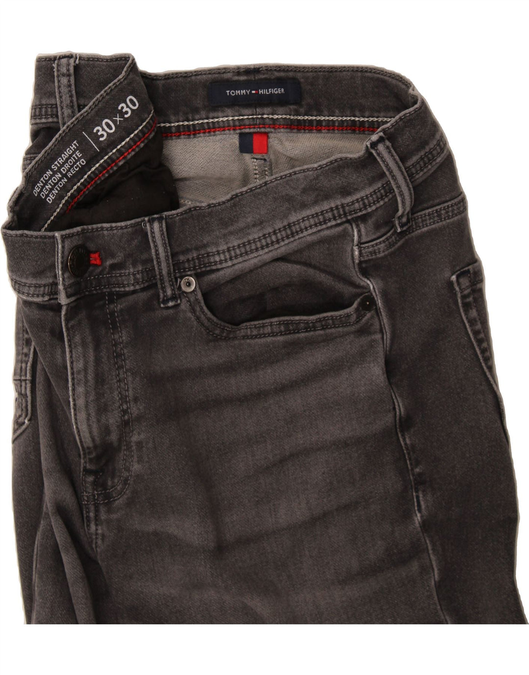 TOMMY HILFIGER Womens Straight Jeans W30 L30 Grey Cotton Vintage Tommy Hilfiger and Second-Hand Tommy Hilfiger from Messina Hembry 