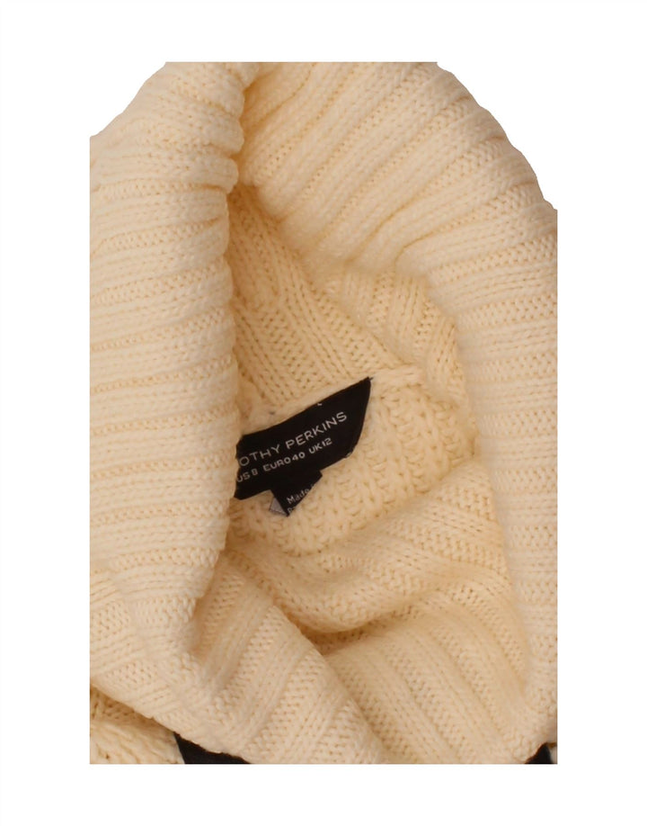 DOROTHY PERKINS Womens Roll Neck Jumper Sweater UK 12 Medium Beige Vintage Dorothy Perkins and Second-Hand Dorothy Perkins from Messina Hembry 