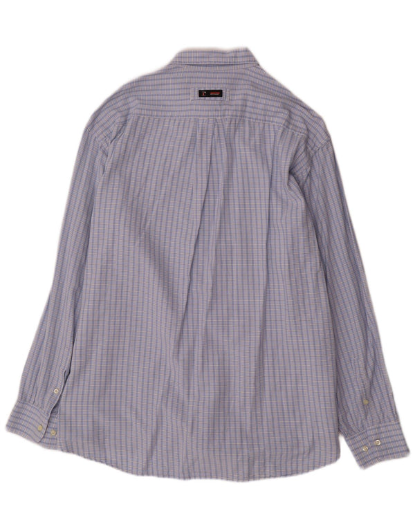 Chemise homme vintage 2XL Coton à carreaux bleus