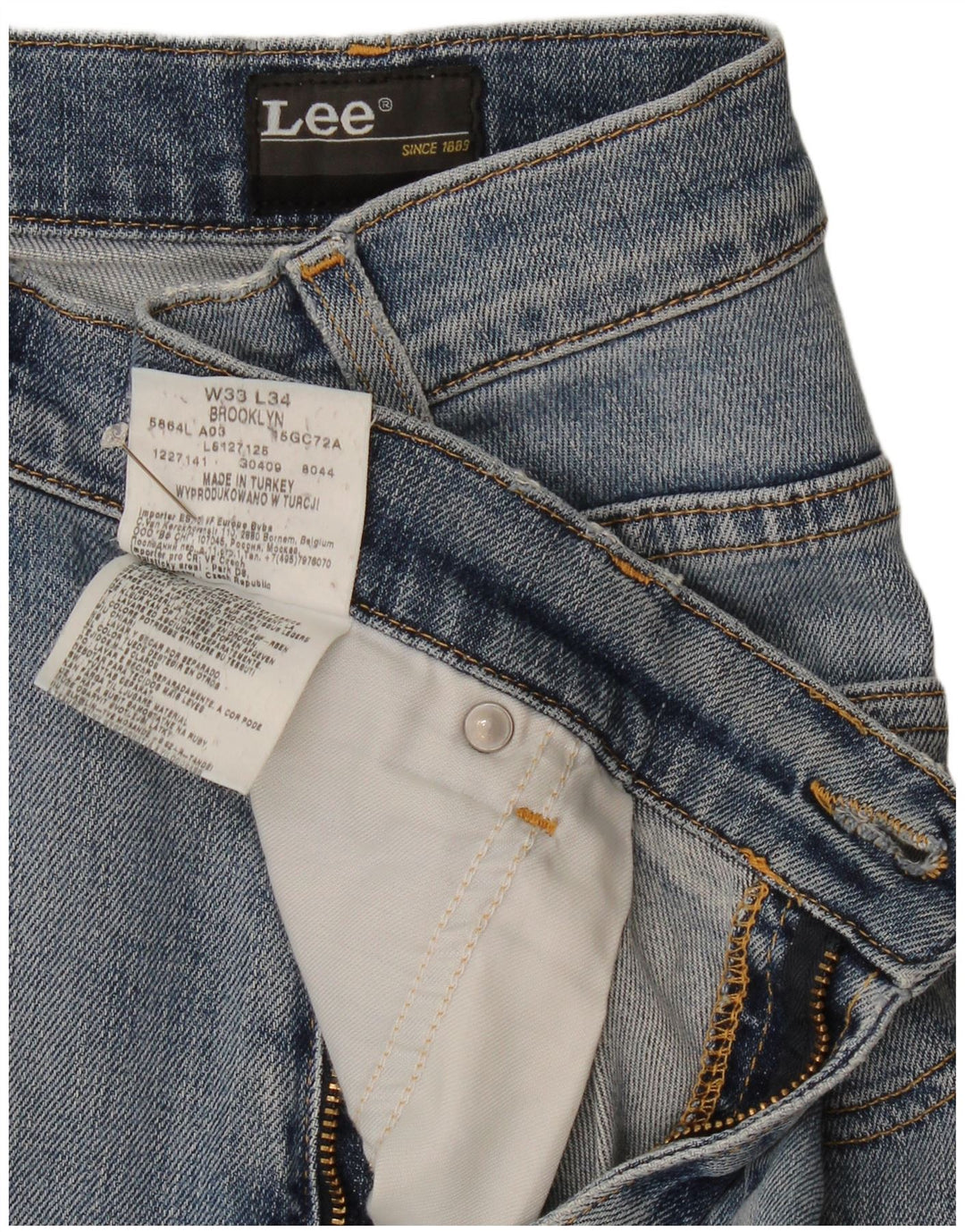 Lee Jean droit Brooklyn effet vieilli W33 L34 pour homme en coton bleu