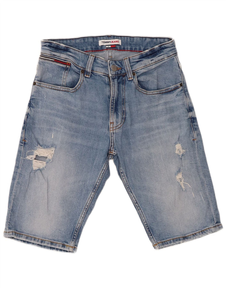 TOMMY HILFIGER Short en jean vieilli pour homme W29 Petit Bleu