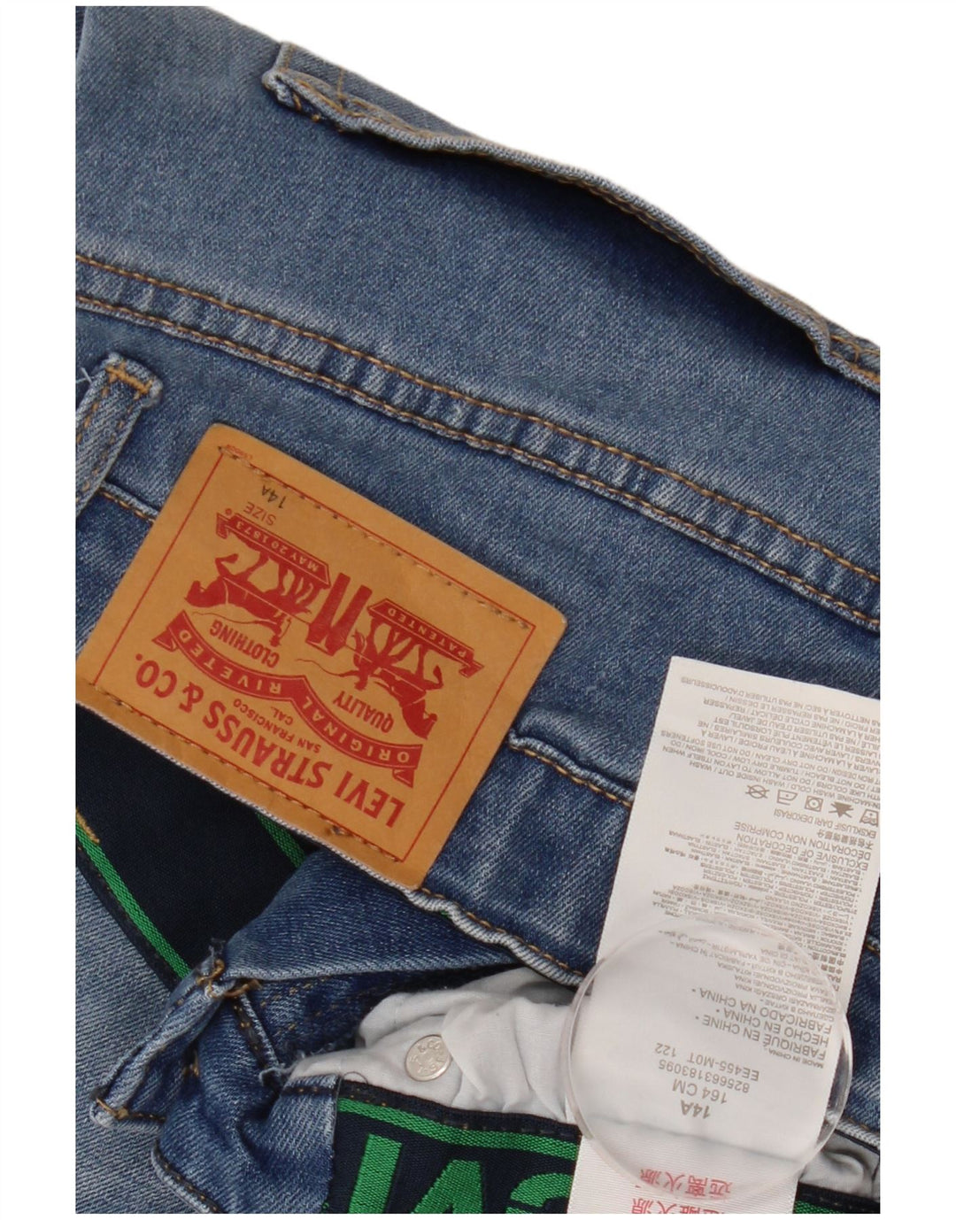 LEVI'S Short en Jean Fille 13-14 ans W26 Bleu Coton