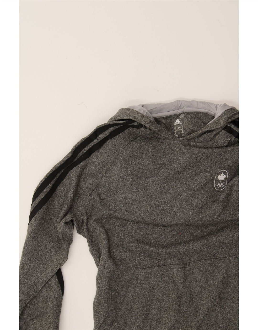 ADIDAS Womens Canada Graphic Hoodie Jumper UK 10 Small Grey Polyester Vintage Adidas and Second-Hand Adidas from Messina Hembry 