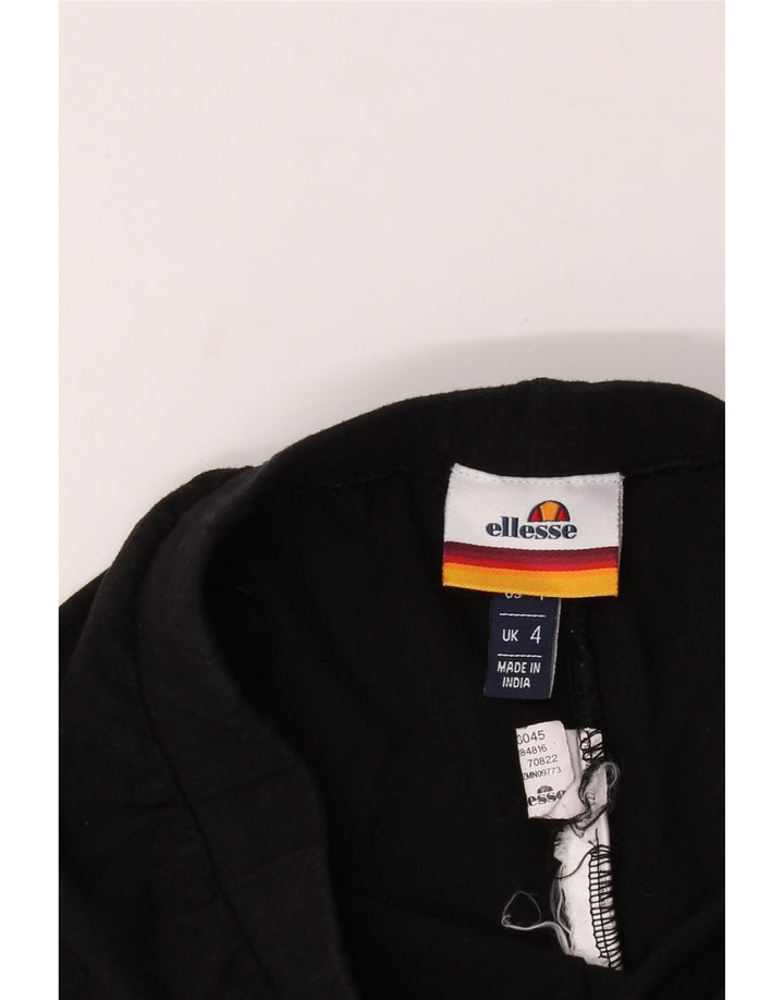 ELLESSE Womens Graphic Leggings UK 4 XS  Black Vintage Ellesse and Second-Hand Ellesse from Messina Hembry 