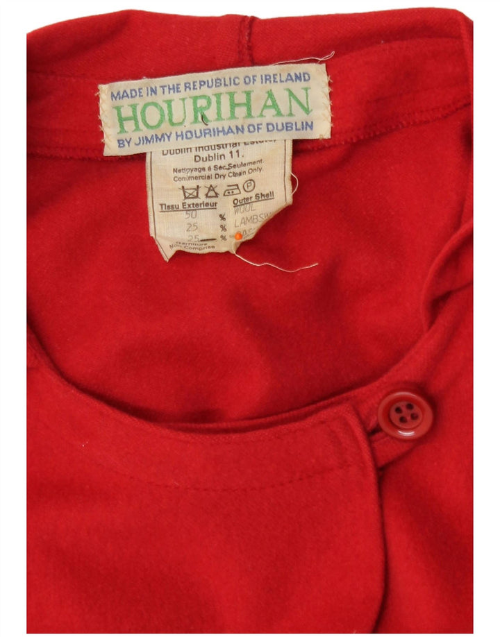 Jimmy Hourihan Manteau poncho à capuche pour femme Taille unique Laine rouge