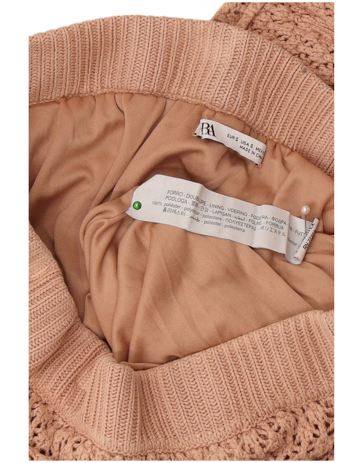 Zara Femme Jupe Trapèze Au Crochet Petit W26 Beige Polyester