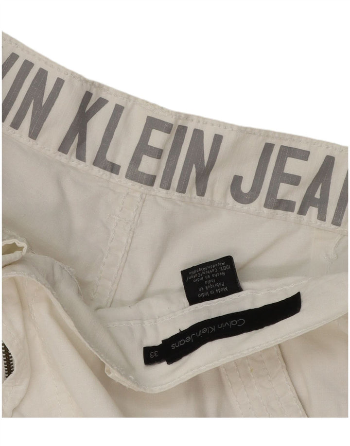Calvin Klein Short Cargo W33 Homme Blanc Moyen Coton