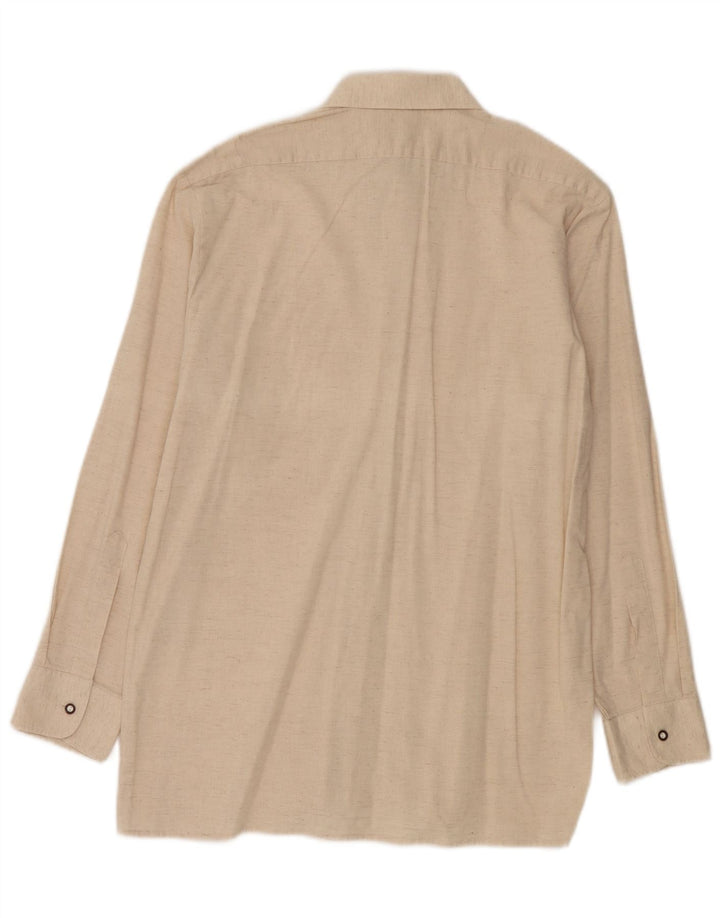 vintage Chemise Homme Taille 40 Soie Beige Moyenne