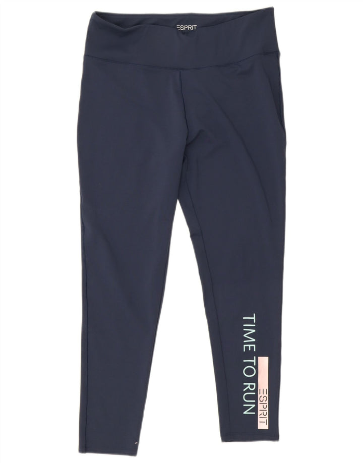 Esprit Legging court graphique pour femme UK 14 Large Bleu Marine Polyester