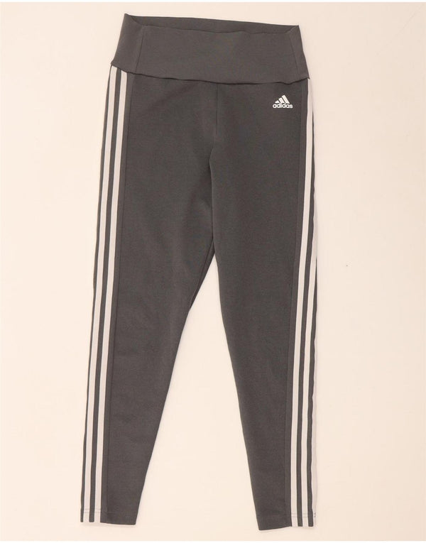 Adidas Femmes Aeroready Crop Leggings UK 12/14 Gris Moyen Polyester