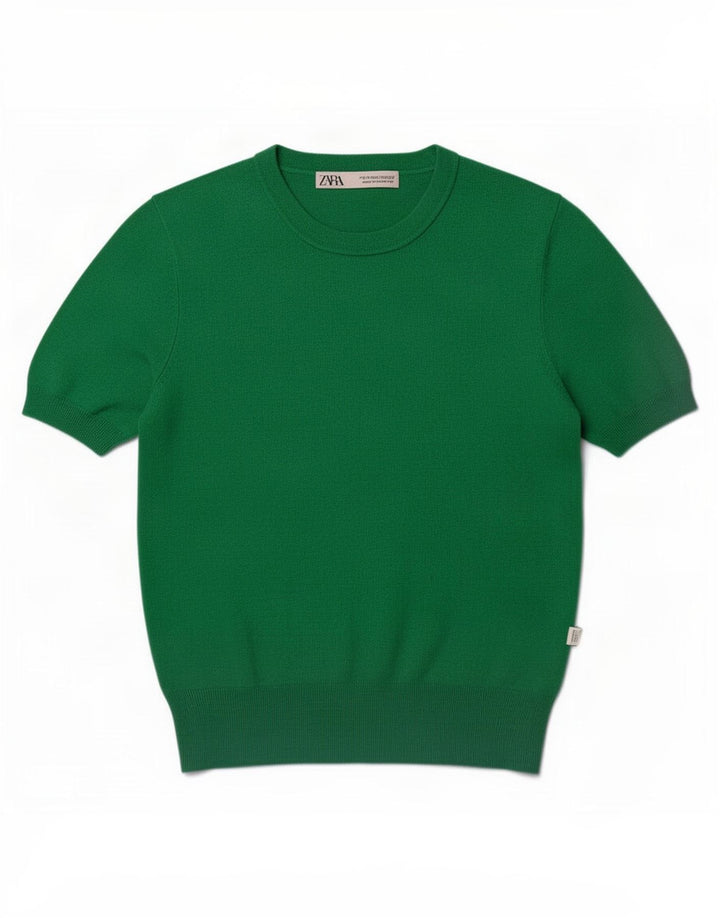 Zara Femme Chemisier Top UK 12 Vert Moyen