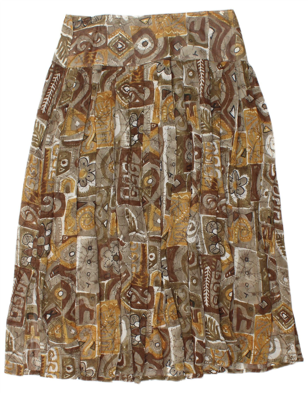 jupe plissée femme vintage W30 Patchwork brun moyen