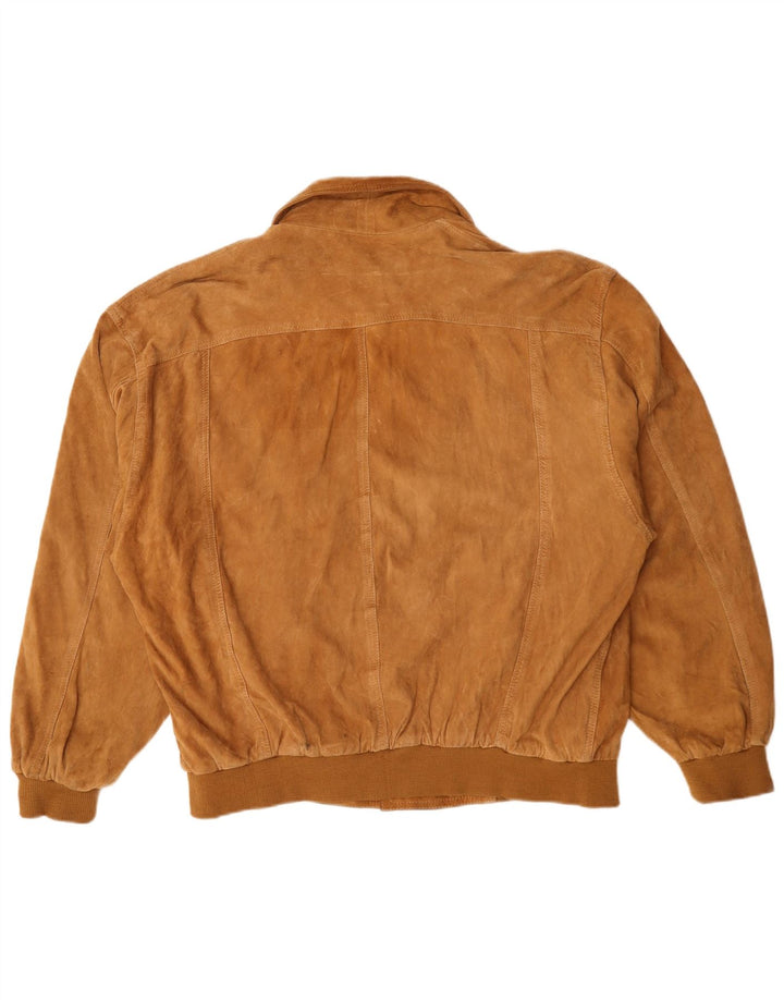 veste bomber en daim vintage pour homme UK 44 2XL Marron