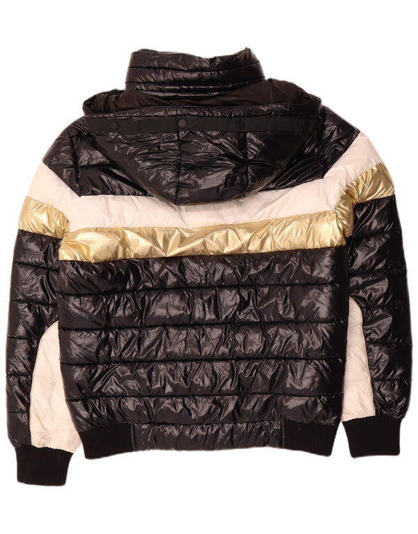 Boxeur Des Rues Veste matelassée graphique pour homme UK 40 Large Black Colourblock